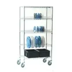 ชั้นวางตะแกรงลวดชุบโครเมี่ยม CleanWire ESD Rack