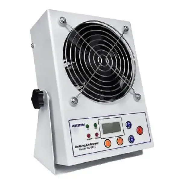 พัดลมกำจัดไฟฟ้าสถิตมีจอแสดงผลประจุ Ionizer Blower DC-001Z