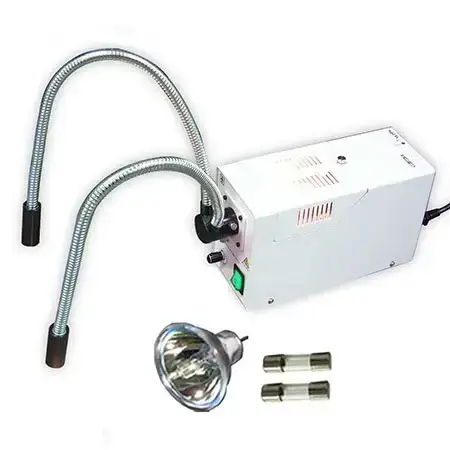 ไฟส่องกล้องไมโครสโคปแบบท่อคู่ Fiber Optic Dual Pipe Illuminator