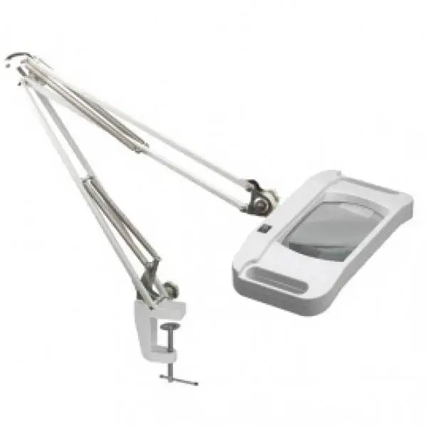 โคมไฟแว่นขยายเลนส์สี่เหลี่ยมแบบหนีบโต๊ะ Clamp Square Magnifying Lamp