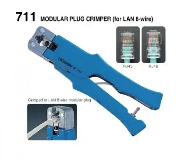 คีมย้ำปลั๊กสายแลน สายโทรศัพท์ HOZAN P-711 MODULAR PLUG CRIMPER