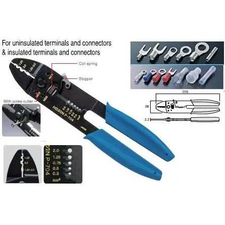 คีมย้ำหางปลาและปอกสายไฟ HOZAN P-704 CRIMOING TOOL