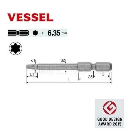 ดอกไขควงทอร์ค Vessel V TORX Bit