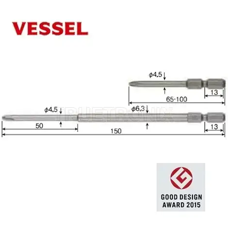 ดอกไขควงทอร์ค VESSEL Recessed Bit (Magnetized) No.M-A16