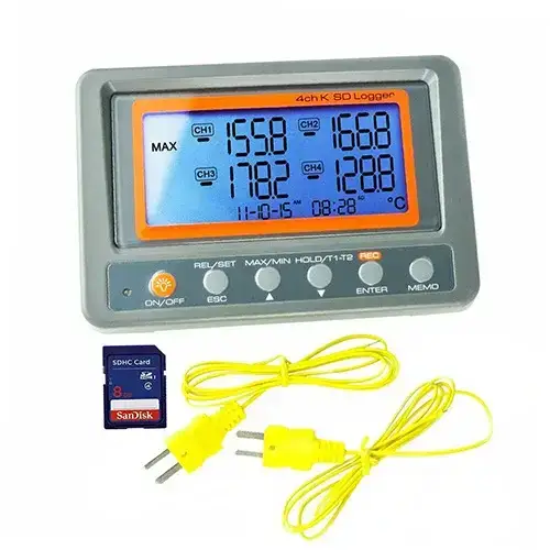 เครื่องวัดอุณหภูมิบันทึกข้อมูล 4 Channels Data logger Thermometer