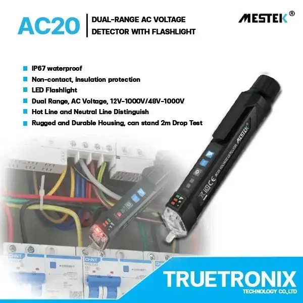 ปากกาเช็คไฟ AC20 Dual Range AC Voltage Detector with Flashlight รุ่น/รหัส 002339 รูปที่ 2