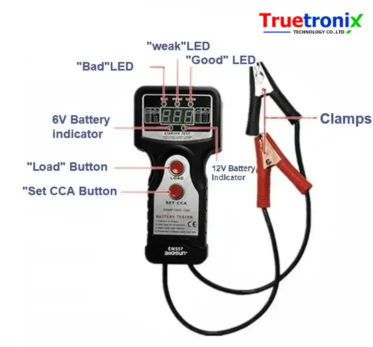 เครื่องเช็คแบตเตอรี่รถยนต์ Battery Tester รุ่น/รหัส 00561 รูปที่ 2