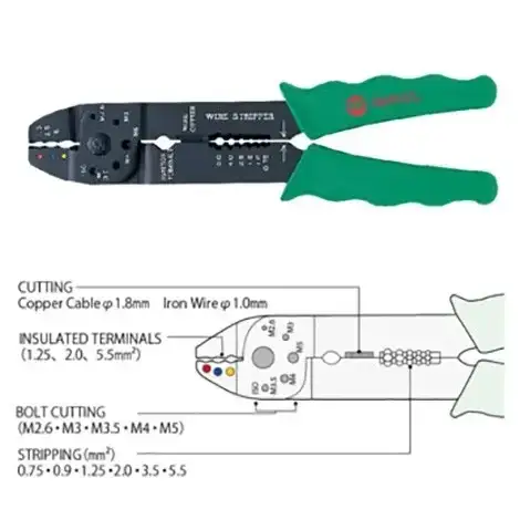 คีมย้ำหางปลา ตัด ปอกสายไฟ Marvel MEB-100 Multi-purposes Pliers รุ่น/รหัส 001060 รูปที่ 1