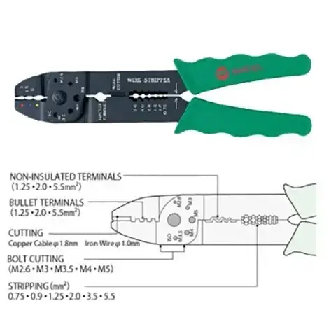 คีมย้ำหางปลา ตัด ปอกสายไฟ Marvel MEB-600 Multi-purposes Pliers