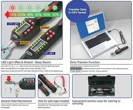 ประแจวัดแรงตึงแรงบิด 27-135Nm T4DT135H - TONE Digitorqon รุ่น/รหัส 001194 รูปที่ 2