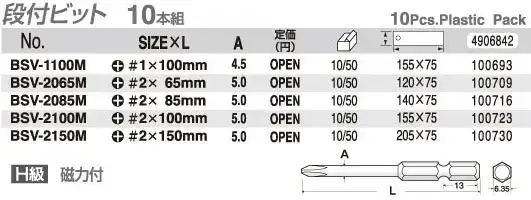 ดอกไขควงทอร์คไฟฟ้า HEX 6.35mm PH Bits Electric Screwdriver รุ่น/รหัส 000789 รูปที่ 2