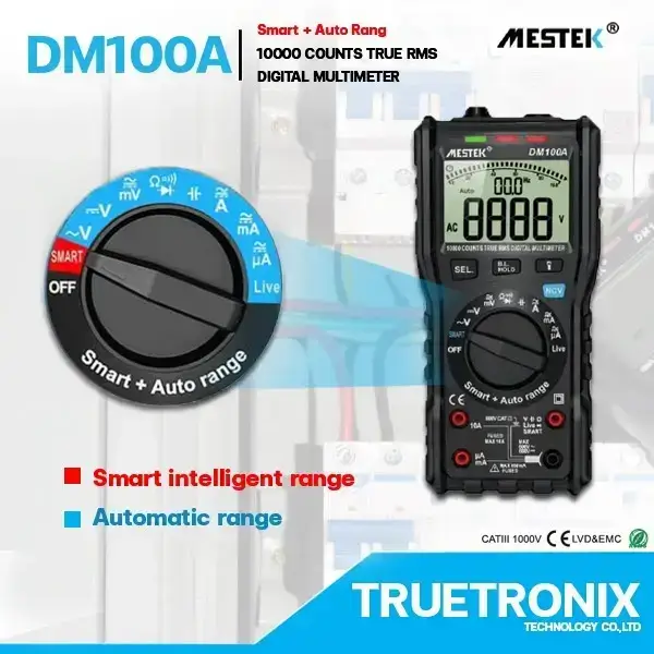 มัลติมิเตอร์ DM100A Digital Multimeter True RMS Smart+Auto range รุ่น/รหัส 002319 รูปที่ 2