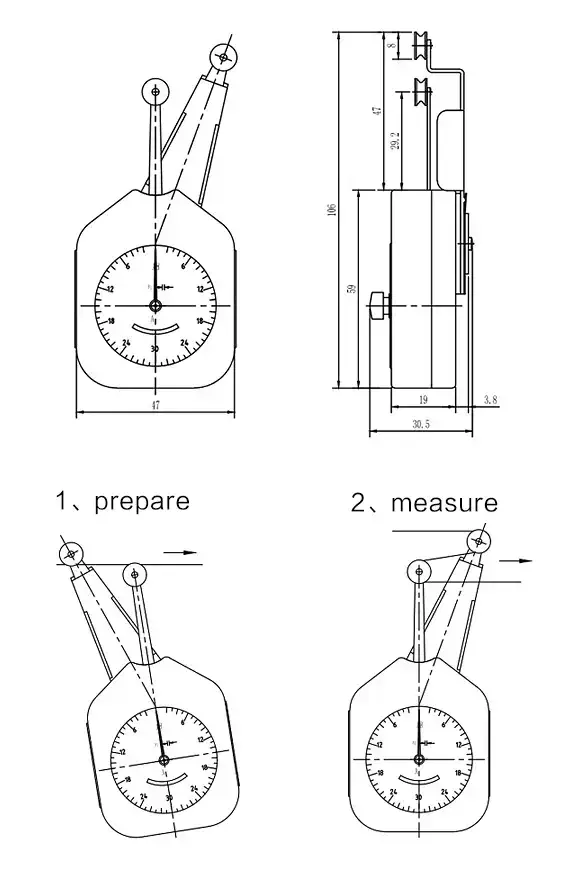 เกจวัดความตึงเส้นด้าย DTF-100 Yarn Tension Meter รุ่น/รหัส 001544 รูปที่ 4