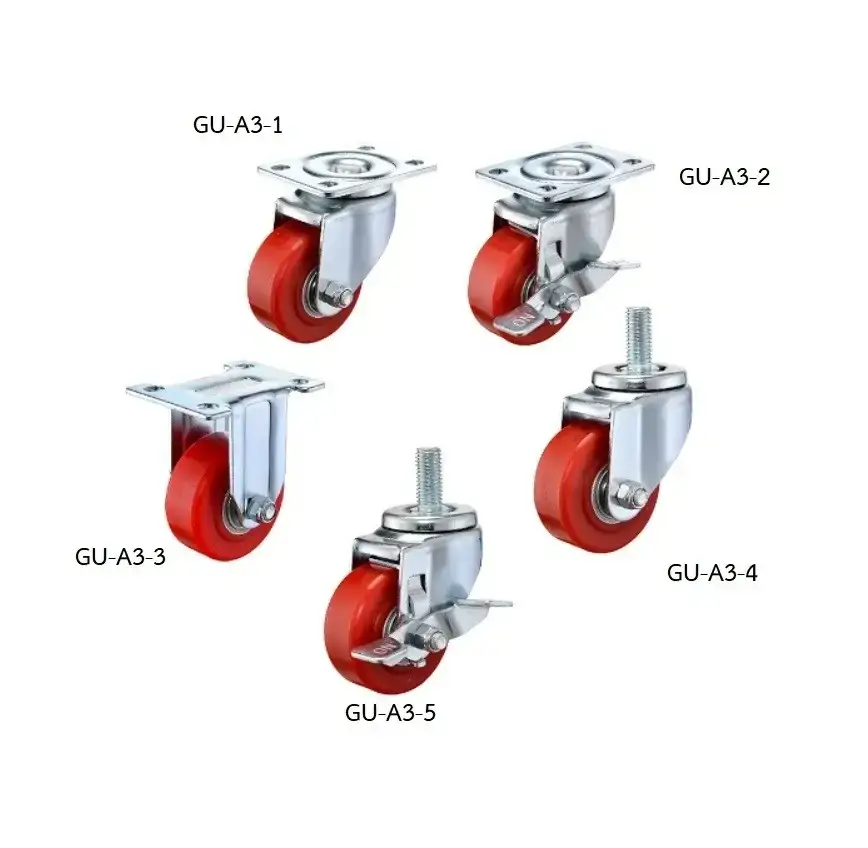 ลูกล้อยาง รุ่นน้ำหนัก 250 kgf  Medium Duty Casters GU-A3 series (PU Wheel) - Load Capacity รุ่น/รหัส 001666 รูปที่ 2