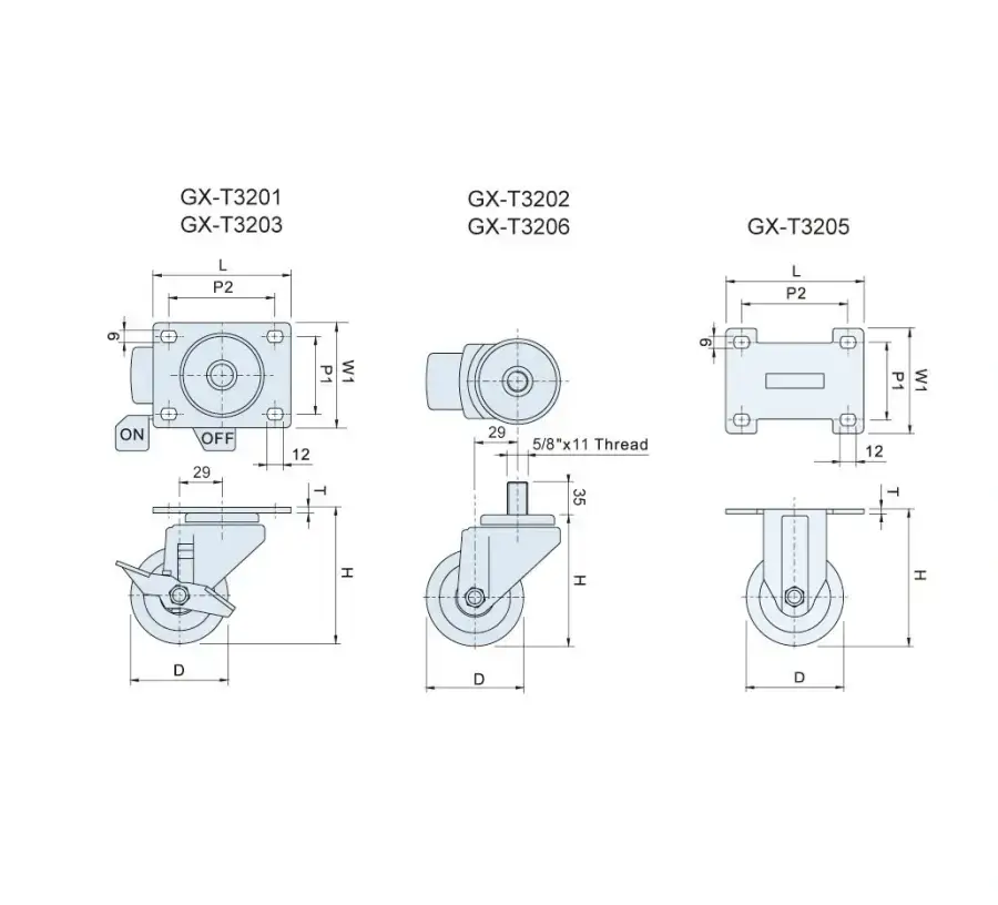 ลูกล้อ Bakelite รุ่น 250kgf Medium Duty Casters รุ่น/รหัส 001669 รูปที่ 3
