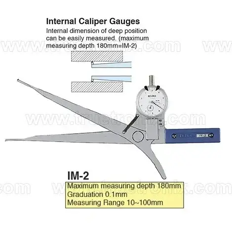 TECLOCK IM-2 Internal Dial Caliper Gauge 10-100 เกจวัดระยะในท่อ รุ่น/รหัส 000925 รูปที่ 1