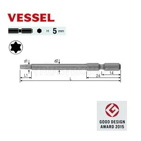 ดอกไขควงทอร์คไฟฟ้า Vessel N TORX Bit