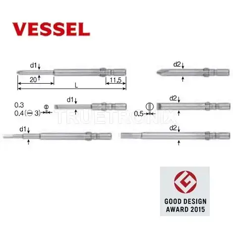 ดอกไขควงทอร์คไฟฟ้า Vessel D73 Bit รุ่น/รหัส 001436 รูปที่ 1