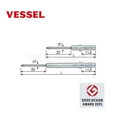 ดอกไขควงทอร์คไฟฟ้า Vessel DS73 PH type Shockless Bit รุ่น/รหัส 001433 รูปที่ 1