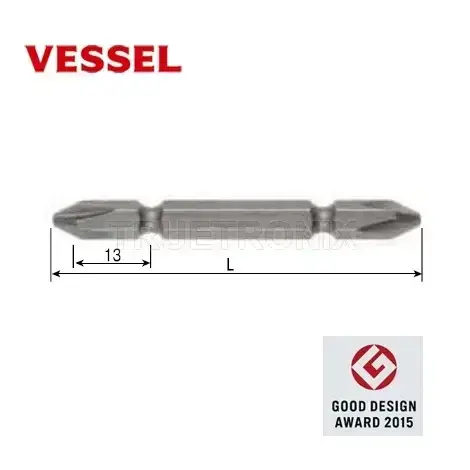 ดอกไขควงทอร์ค VESSEL Double End Bit (Magnetized) No.M-A14 รุ่น/รหัส 001415 รูปที่ 1
